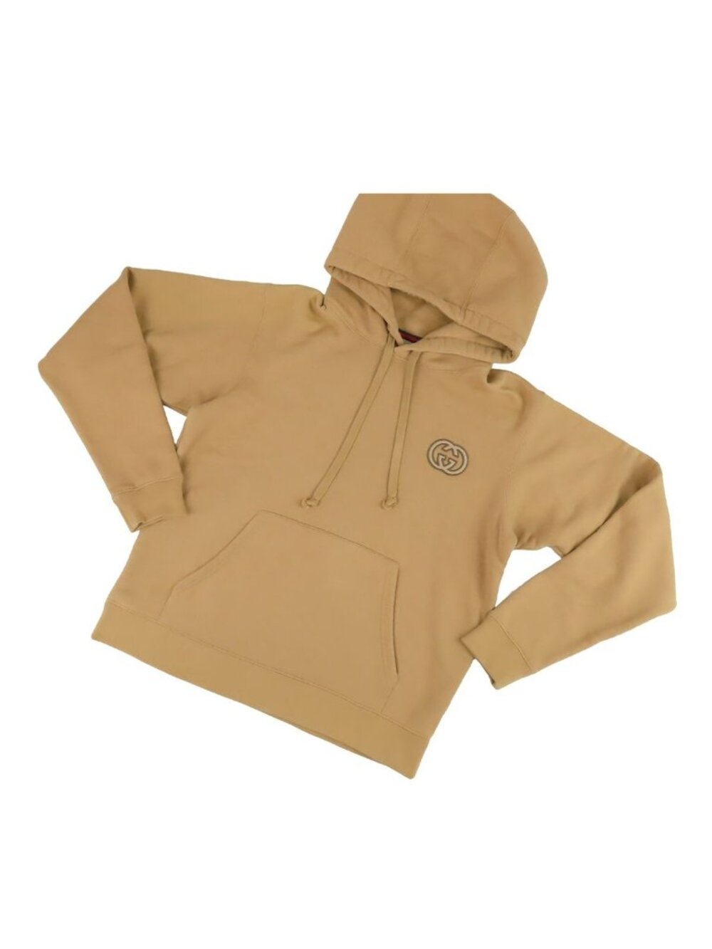Gucci Hoodie Beige Cotton GG Logo Long Sleeve Sweatshirt Top XS